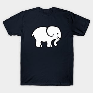 White Elephant Cartoon Image T-Shirt